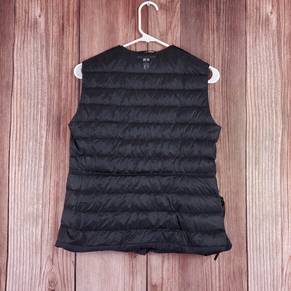 Uniqlo Womens Small Ultra Light Down Vest Compact Packable Puffer Snap Black - Picture 4 of 15